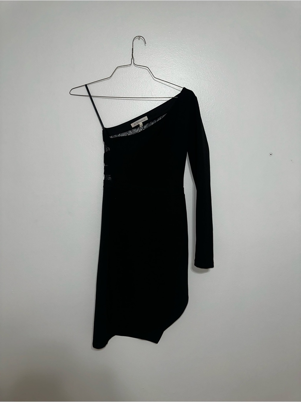 BCBGeneration Black One-Shoulder Asymmetrical Dress